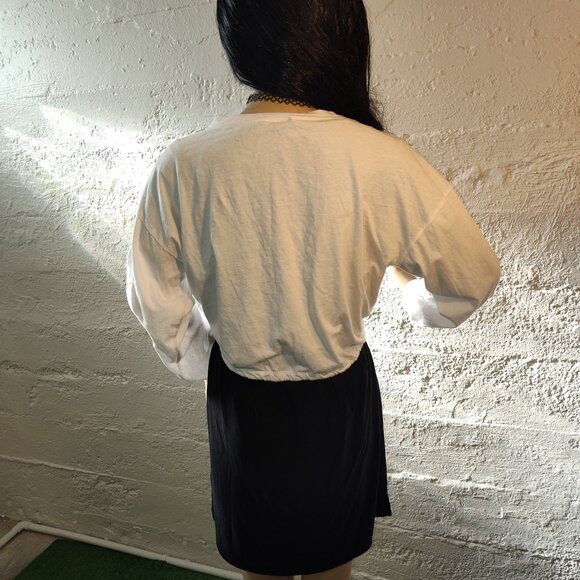 Popular Sports Betty Boop Graphic Long Sleeve Distressed Cropped T-Shirt Size L - Picture 3 of 10